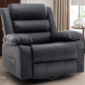 Korser Power Recliner Chair, Electric Rocker Recliner with Massage and Heat, 270° Swivel Glider, Oversized Wide Seat with USB Port, Cashmere Nursery Chair for Living Room, Black