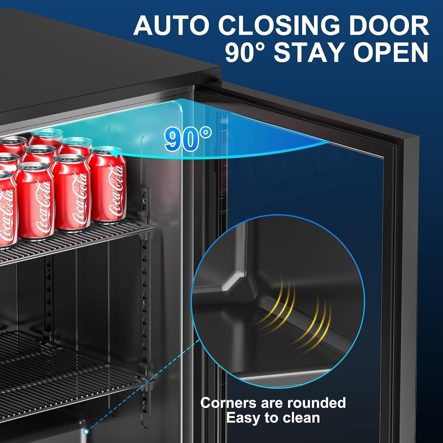 Back Bar Cooler, 7.4 Cu.ft Under Counter Beverage Refrigerator with 2 Glass Doors, LED Lighting, Adjustable Shelves, Beer Wine Soda Drink Fridge for Home Bar, Restaurant, ETL Approved