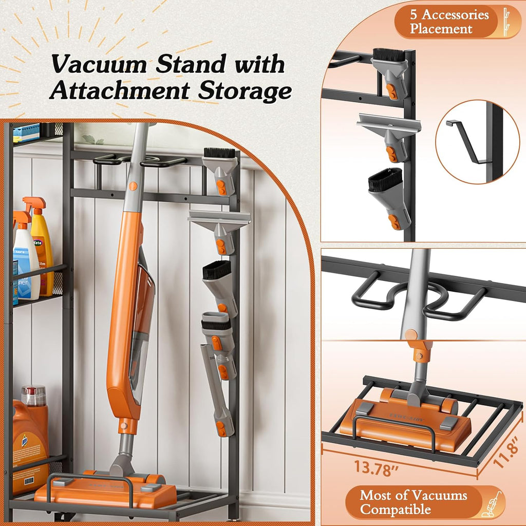 Olakee Vacuum Stand for Dyson and Broom Holder Cart