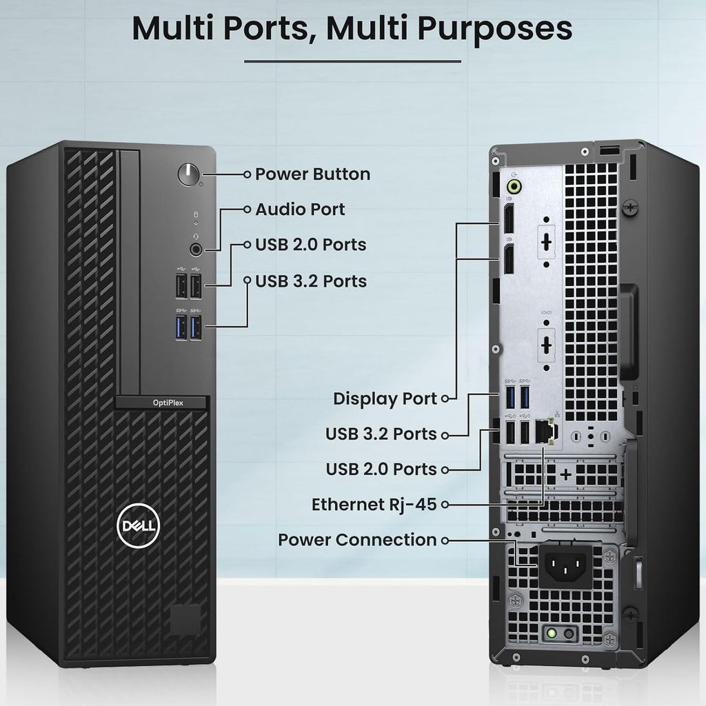 Dell OptiPlex Gaming Desktop PC SFF | Intel Core i5-10500 10th Gen | 16GB RAM | 512GB SSD | 24' Monitor | GeForce GT 1030 | WiFi | RGB Keyboard and Mouse | Gaming Computer | Windows 11 Pro (Renewed)