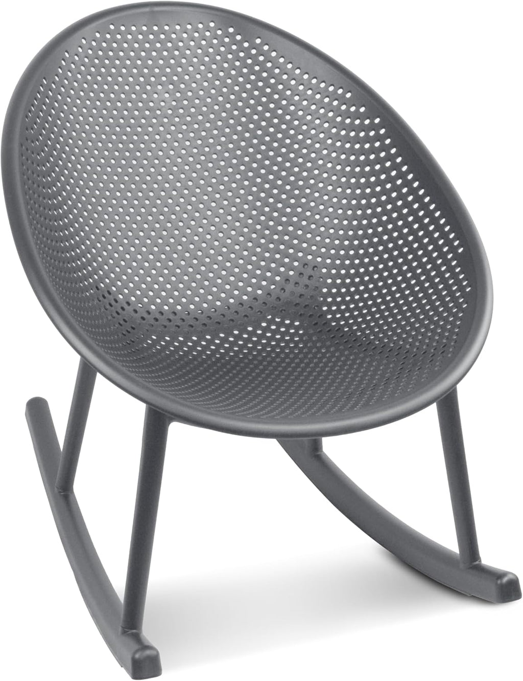 2xhome Patio Rocking Chair | Oval Egg Shaped Lounge Rocker | All Weather Plastic | Modern Accent Side Chair for Indoor or Outdoor Use, Gray, Single, Set of 1