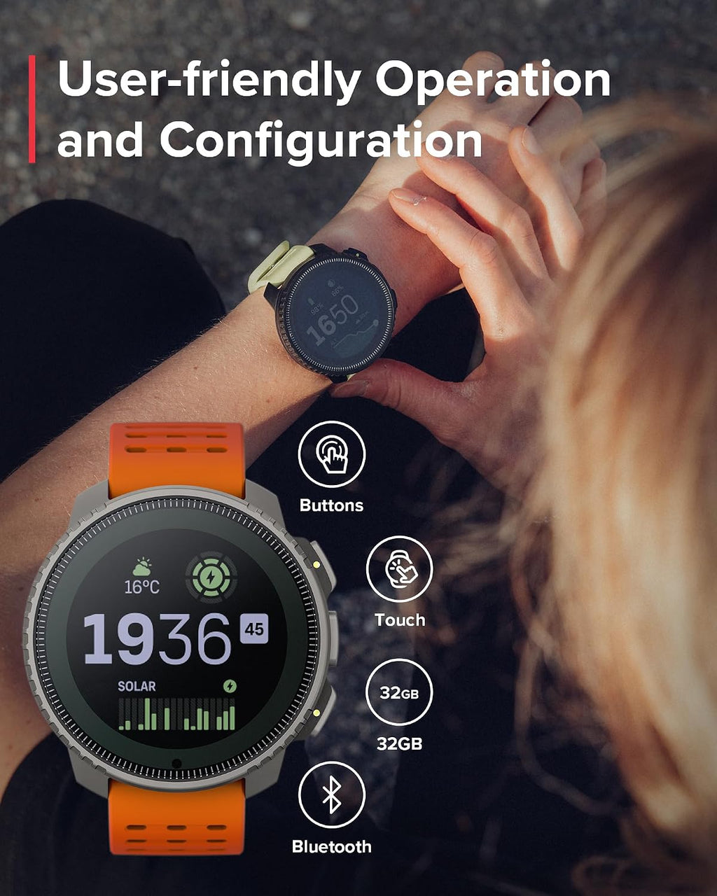 SUUNTO Vertical GPS Adventure Watch, Activity Tracker w/Dual-Band GNSS & Offline Maps, Supports 95+ Sports, Training Metrics & Recovery Insights, Solar Charging Opt. for 1yr Daily Use