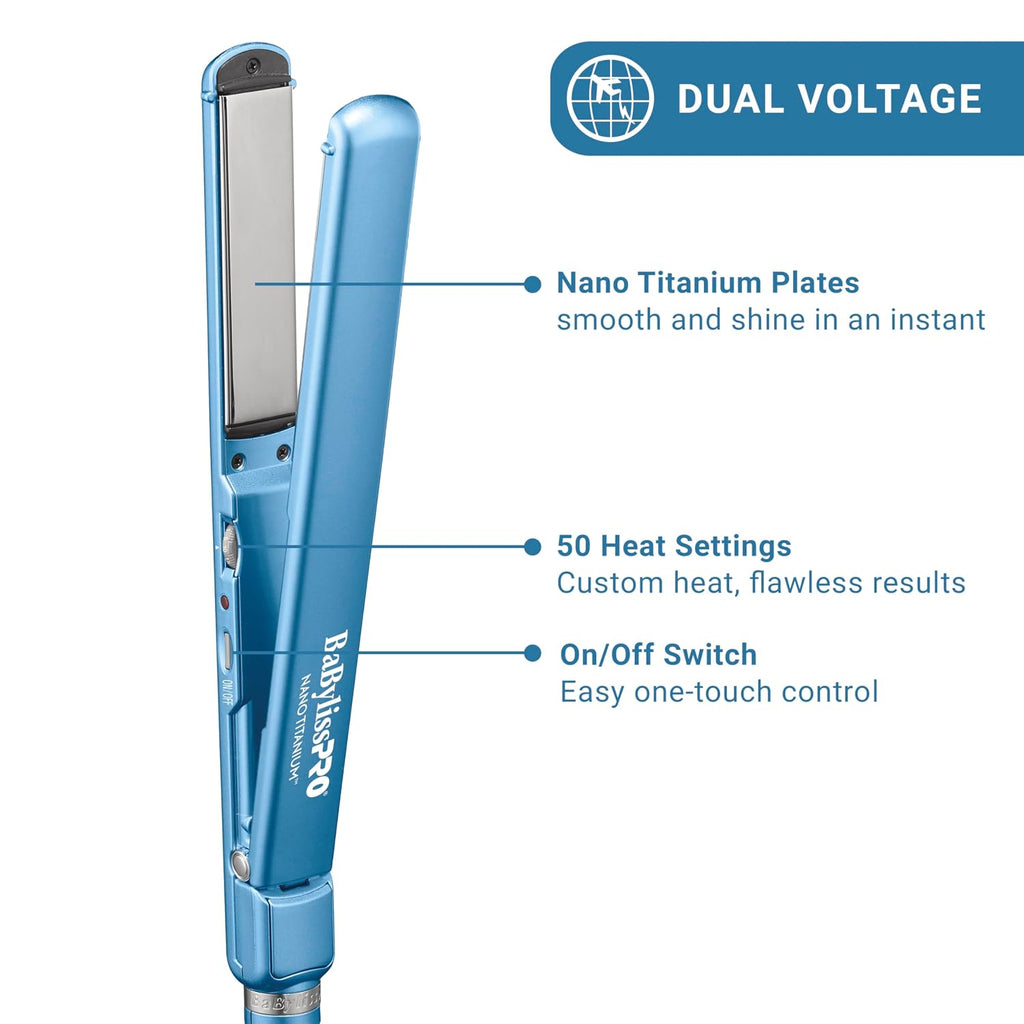 BaBylissPRO 1' Ultra Thin Flat Iron, Hair Straightener, Shorter Plates