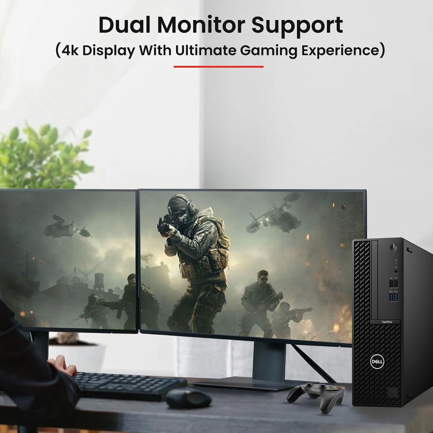 Dell OptiPlex Gaming Desktop PC SFF | Intel Core i5-10500 10th Gen | 16GB RAM | 512GB SSD | 24' Monitor | GeForce GT 1030 | WiFi | RGB Keyboard and Mouse | Gaming Computer | Windows 11 Pro (Renewed)
