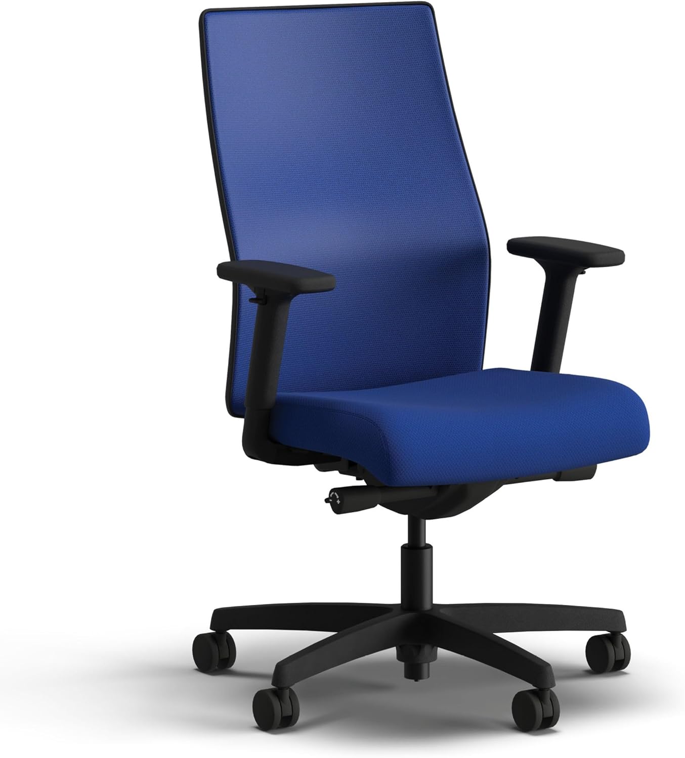 HON Ignition 2.0 Mid‑Back Ergonomic Office Chair, Mesh Task Seating with Lumbar Support, Advanced Synchro‑Tilt, Height and Width Adjustable Arms, Black Frame, Cobalt