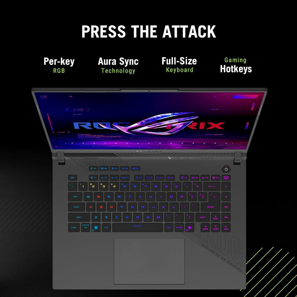 ASUS ROG Strix-G16 Gaming Laptop - AMD Ryzen 9 8940HX, 16' WUXGA 165Hz Display, NVIDIA GeForce RTX 5070 Ti 12GB GDDR7, 32GB DDR5, 1TB SSD, RGB Backlit KB, Windows 11 Pro, w/Accessories