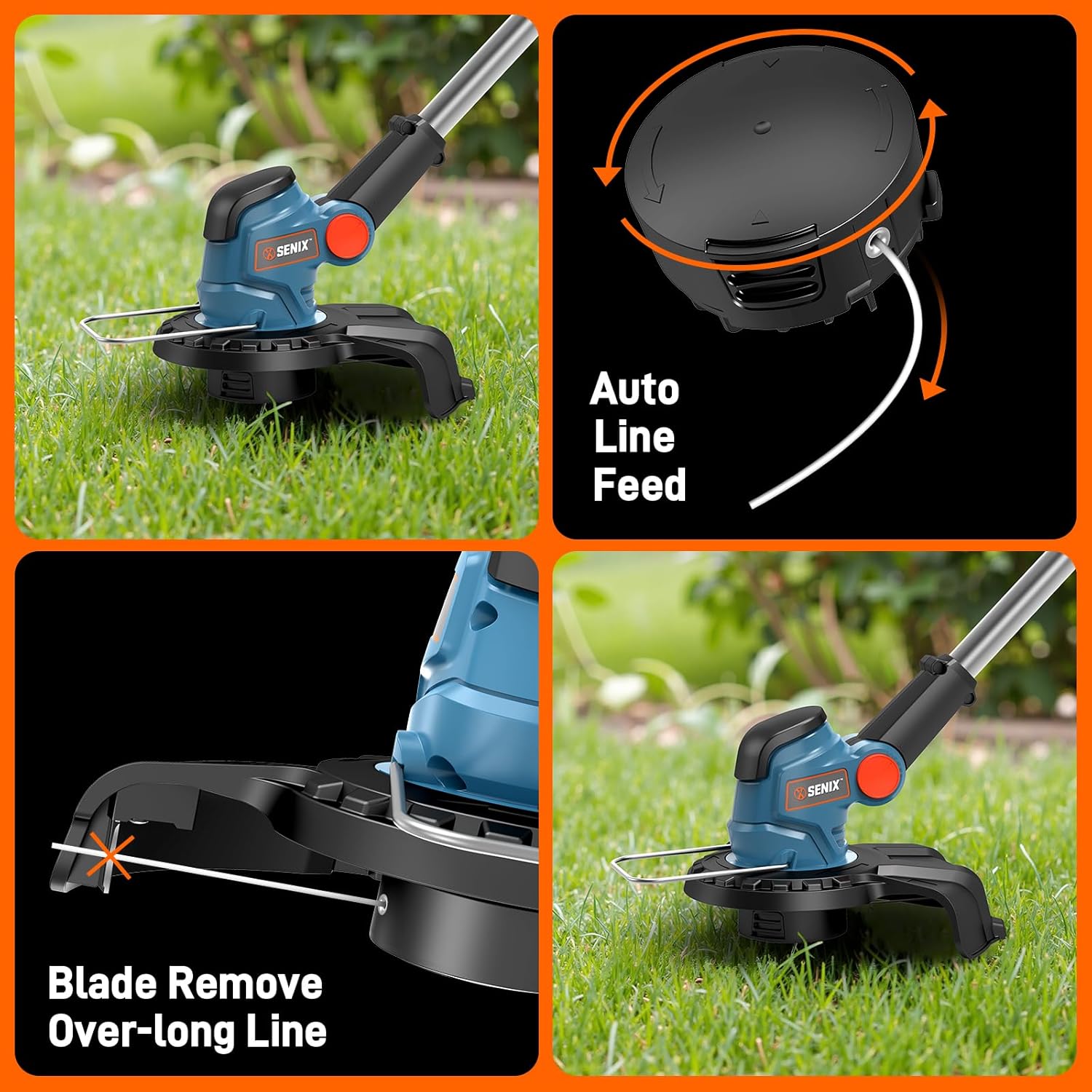 SENIX X2 20 Volt Max* 3-Piece Cordless Power Tool Combo Kit with Battery Powered 10' String Trimmer, Variable Speed Leaf Blower, 21' Hedge Trimmer, Includes 2 Batteries & Battery Charger (S2K3B2-01)