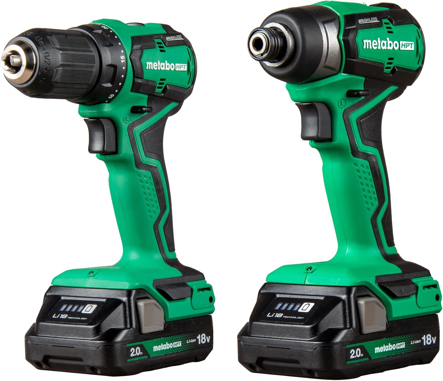 Metabo HPT 18V MultiVolt™ Sub-Compact Driver Drill/Impact Cordless Combo Kit | High Torque | Brushless Motor | Lifetime Tool Warranty | KC18DDXS