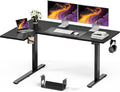 Muvai 59 Inch L Shaped Standing Desk Adjustable Height with Cable Management Tray,Gaming Electric Corner Standing Desk, Sit Stand Computer Table with Reversiable Splice Board, Black
