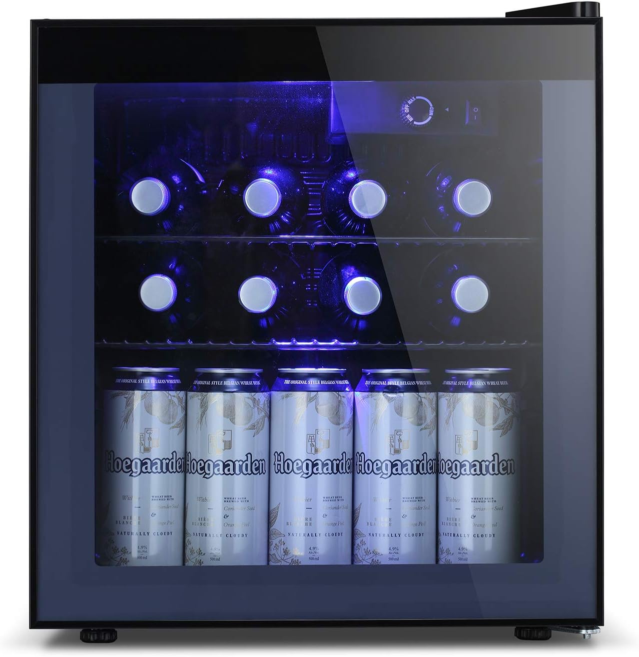 Antarctic Star Beverage Refrigerator Cooler - 60 Can Mini Fridge Glass Door for Soda Beer or Wine, Smoked Glass Door Small Drink Dispenser Machine for Home, Office or Bar, 1.6cu.ft.