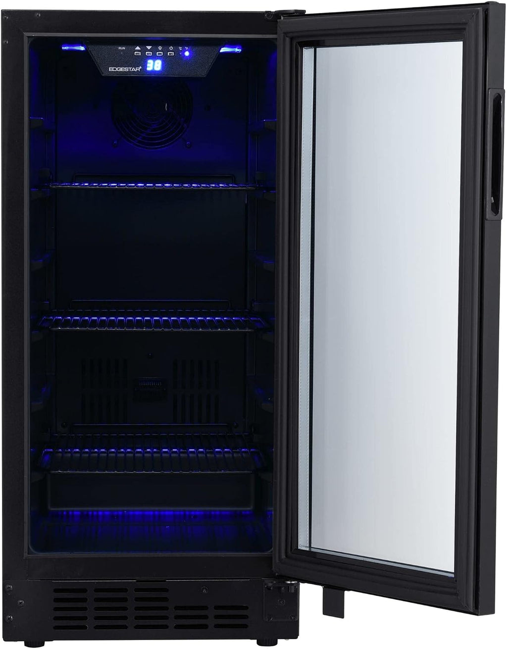 EdgeStar BBR901BL 15 Inch Wide 80 Can Built-In Beverage Center with Slim Design - Black