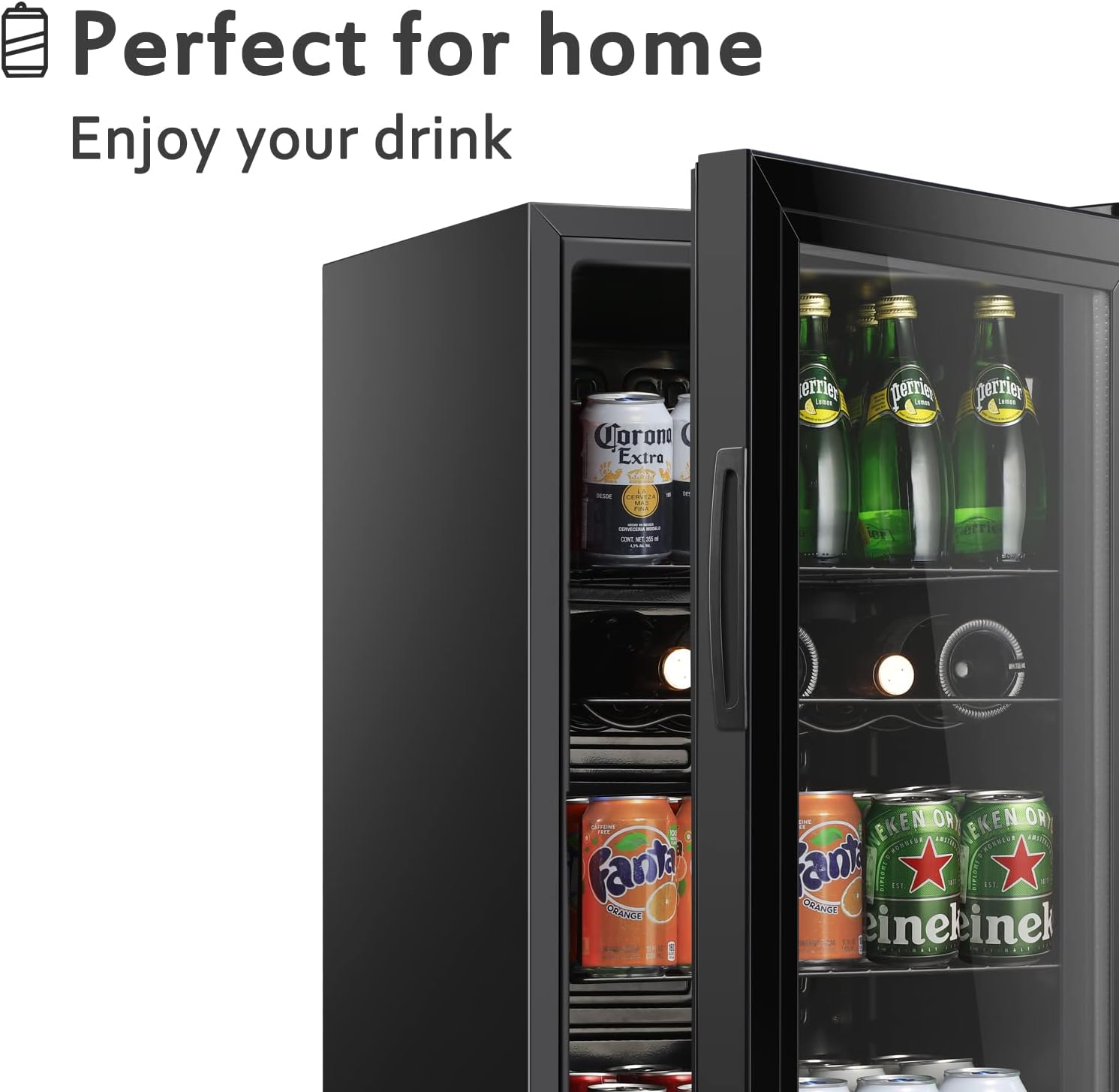 HAILANG 4.5 cu.ft Beverage Refrigerator Cooler, Mini Fridge with Glass Door for Beer Soda or Wine, Perfect for Home,Bar, Office
