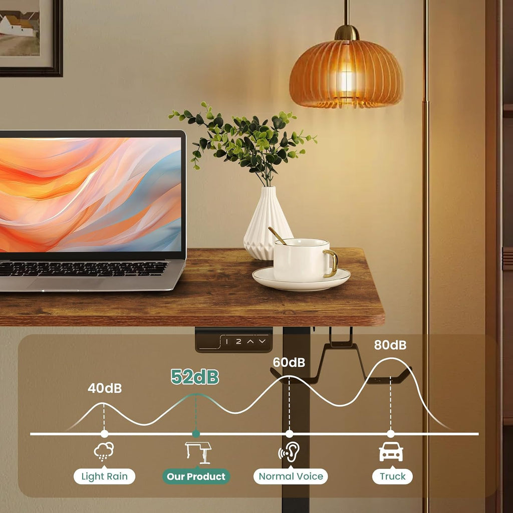63' L Shaped Standing Desk,Electric Height Adjustable Corner Stand Up Desk, Ergonomic Sit Stand Home Office Computer Desk with Splice Board (Brown)