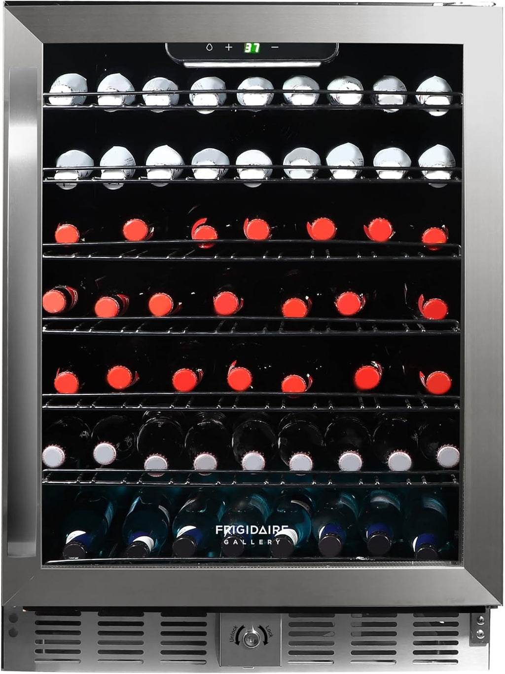 Frigidaire, 24' Wide 5.1 Cu Ft Capacity, Built-in Under Counter Beverage Fridge, Glass Front