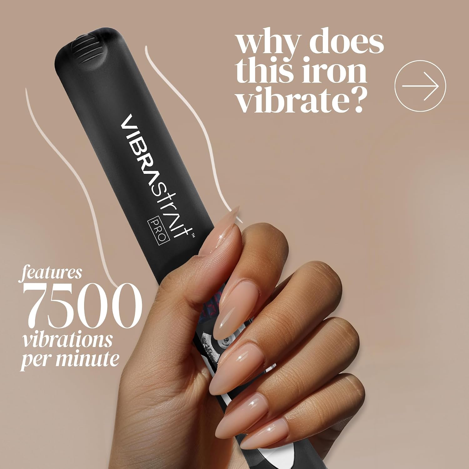 Vibrastrait Pro Vibrating Ceramic Tourmaline Ionic Flat Iron, 1-inch - Fast, Frizz-Free Ceramic Hair Straightener with Easy, Gentle Glide for Waves, Curls, Smooth Hair - Professional Styling Tools