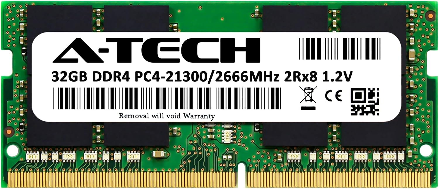 A-Tech 32GB RAM for MSI GF63 Thin Laptop | DDR4 2666MHz PC4-21300 SODIMM 2Rx8 1.2V 260-Pin Non-ECC SO-DIMM Memory Upgrade