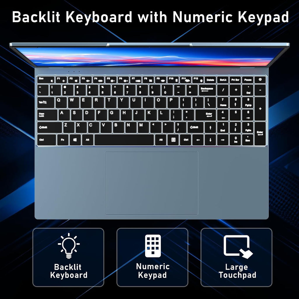 NAIKLULU Gaming Laptop,Window 11 Pro Laptop Computer, 16 Inch Lap Top,16GB RAM 1TB SSD PC 2026,MX350 Graphics,N95 4C/4T Processor(up to 3.4Ghz),Backlit Keyboard,FHD 1920 * 1200 Display,WiFi 5,BT4.0