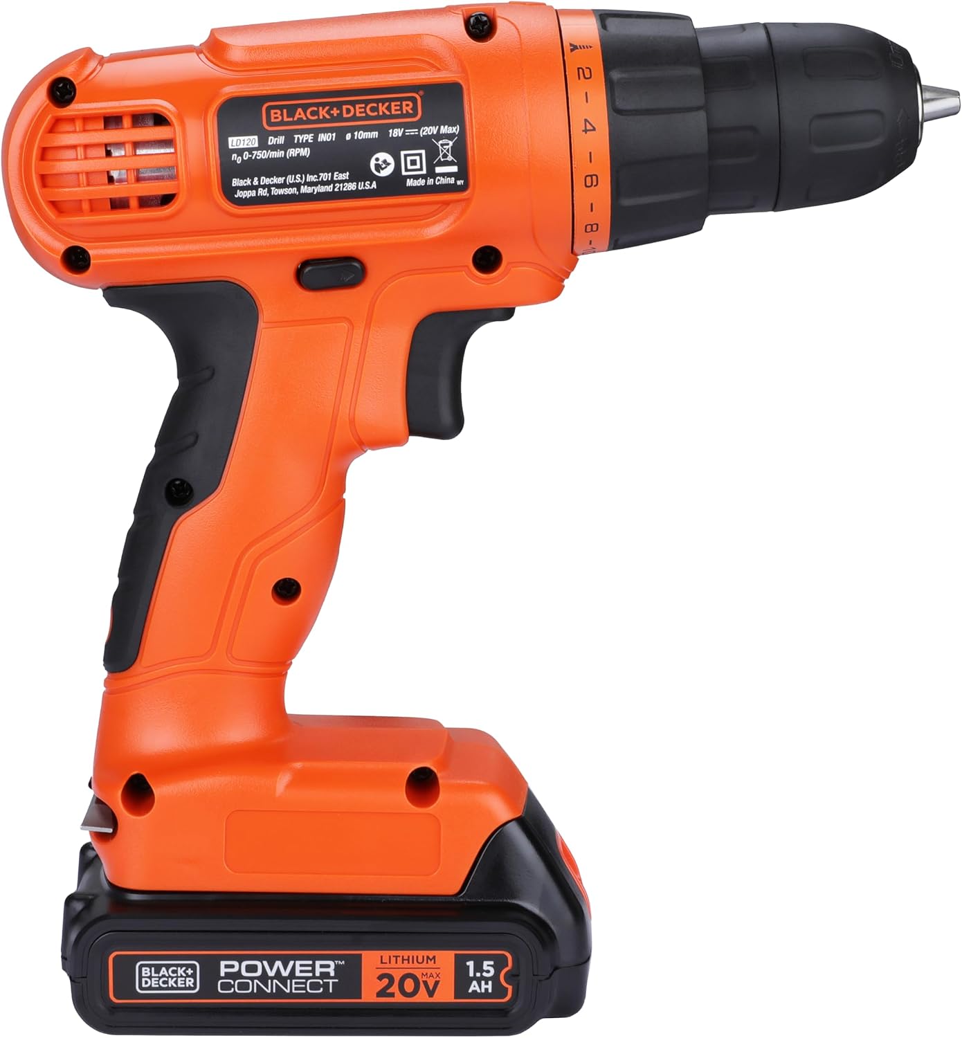 BLACK+DECKER 20V MAX Drill & Home Tool Kit, 34 Piece (BDCD120VA), Orange