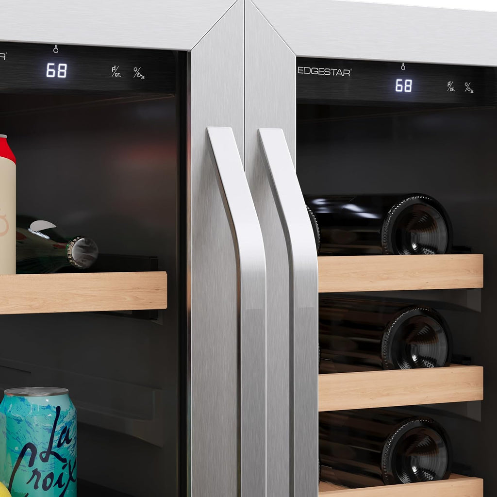 EdgeStar CWB1761FD 24 Inch Wide 18 Bottle Capacity and 47 Can Capacity Wine and Beverage Cooler - Stainless Steel