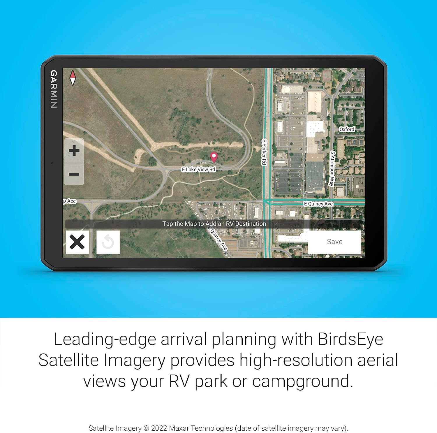 Garmin RV 895, Large, Easy-to-Read 8' GPS RV Navigator, Custom Routing, High-Resolution Birdseye Satellite Imagery, Directory of Parks and Services, Landscape or Portrait View Display