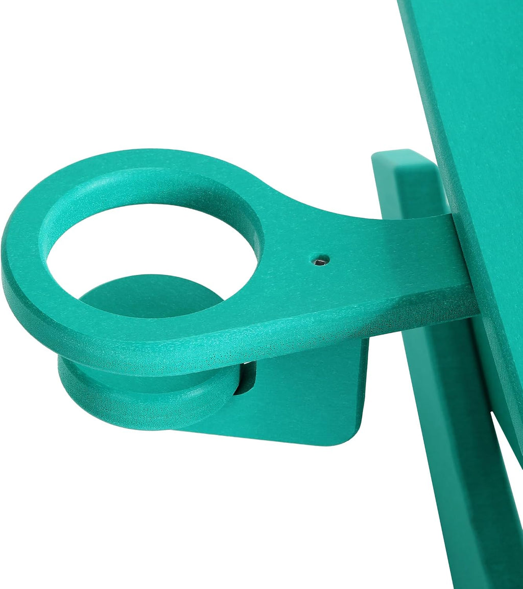 WestinTrends Ashore Outdoor HDPE Plastic Preschool Toddler Modern Adirondack Rocking Chairs (Set of 2), Turquoise