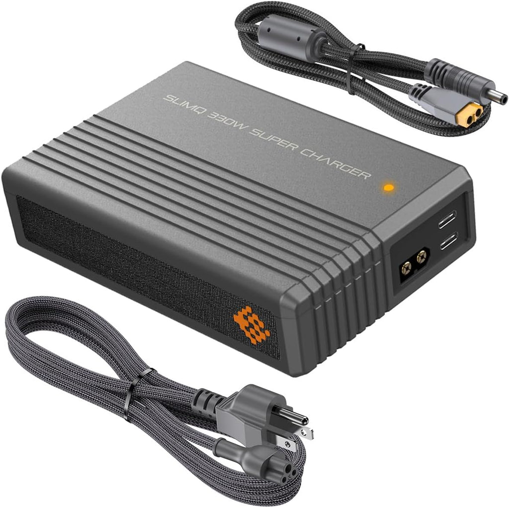 330W 20V 16.5A Gaming Laptop Charger – Multi-Port Power Adapter Power Supply AC Adapter with 1 DC & 2 USB-C Ports, Compatible with Dell, MSI, Lenovo, HP, Razer, Asus, Acer (Without DC Adapter)