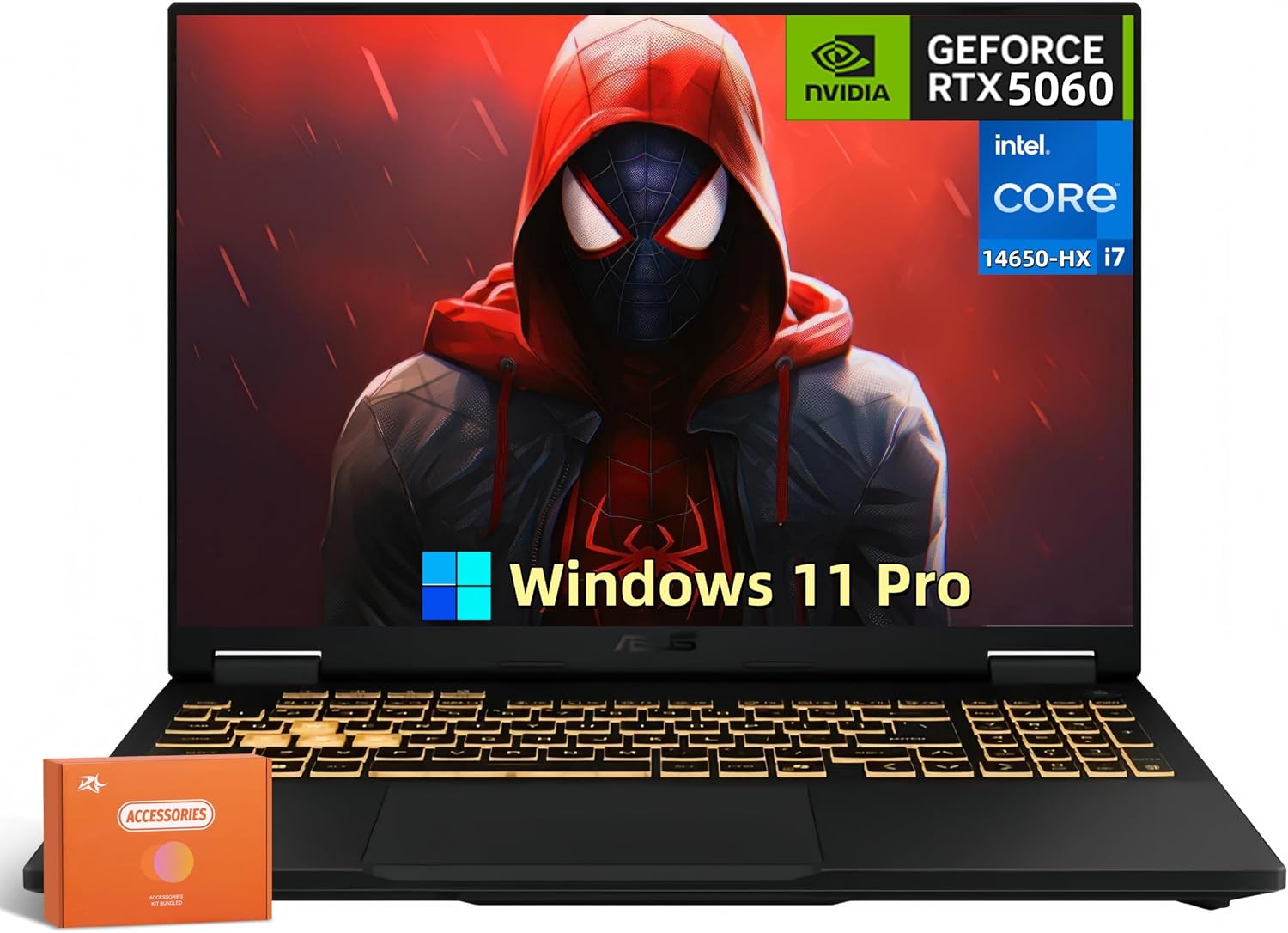 ASUS TUF F16 Gaming Laptop, NVIDIA RTX 5060 8GB GDDR7 GPU, 16' FHD+ 165Hz Display, Intel i7-14650HX(Beat AMD R9 8940HX), 32 GB DDR5, 1 TB SSD, Windows 11 Pro, RGB Backlit Keyboard, w/Accessories