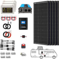 500 Watt (5pcs 100W Mono) Solar Panel Kit + 3000 Watt Power Inverter + Gel Battery Bank for RV, Boat, Cabin, Off-Grid 12 Volt Battery System