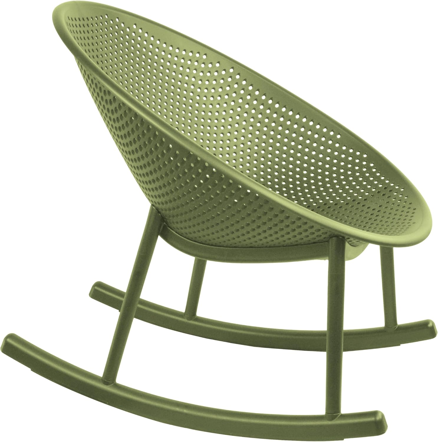 2xhome Patio Rocking Chair | Oval Egg Shaped Lounge Rocker | All Weather Plastic | Modern Accent Side Chair for Indoor or Outdoor Use, Green, Single, Set of 1