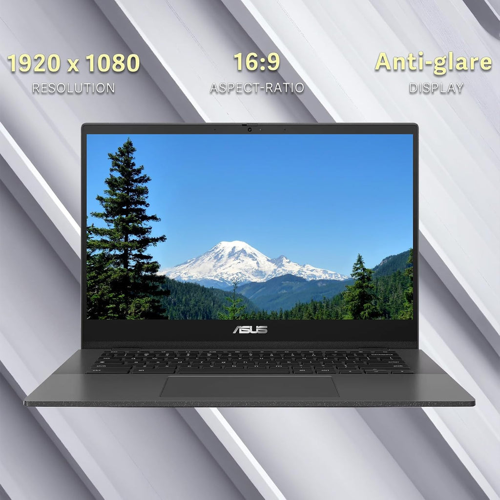 ASUS Chromebook CM1402C, 14' Full HD Laptop, MediaTek Kompanio 520, 4GB LPDDR4x-3600 MHz RAM, 128GB Storage(64GB eMMC+64GB Micro SD), Webcam, WiFi 6, Bluetooth, Chrome OS, Gravity Gray