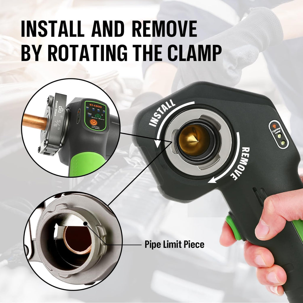 Electric Flaring Tool Kit 1/4' - 3/4' Power Flaring Tool Kit, Copper Flaring Tool HVAC Flare Gauge 5 Sizes Clamps 45 Degree Eccentric Copper Tube Flare Gauge Set with 2200mAh for Copper Aluminum Pipe