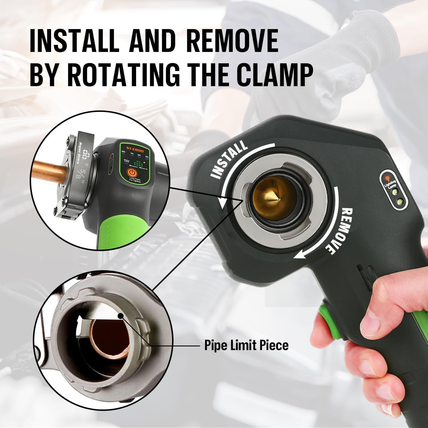 Electric Flaring Tool Kit 1/4' - 3/4' Power Flaring Tool Kit, Copper Flaring Tool HVAC Flare Gauge 5 Sizes Clamps 45 Degree Eccentric Copper Tube Flare Gauge Set with 2200mAh for Copper Aluminum Pipe