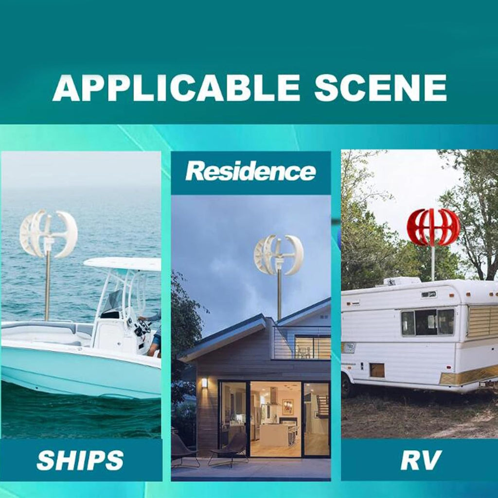 Noise Vertical 3000W Wind Turbine Generator 12V 24V 48V with Mppt Controller Lantern Wind Turbine Generator Suitable for Supplementary Energy