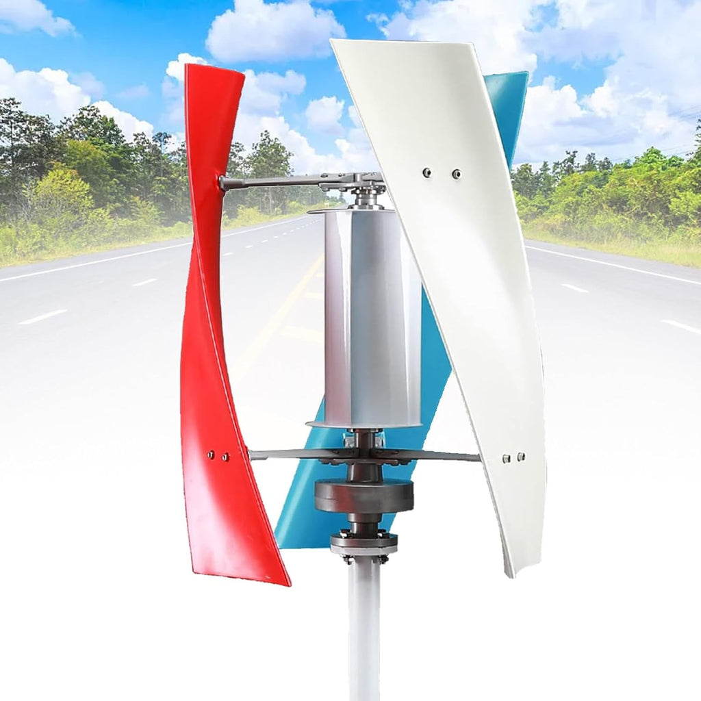 3000W Wind Turbine Generator Vertical Axis Wind Turbine Teaching Model 12V 24V 48V High Efficiency 3 Blades Turbine Generator Kit for Home Farm Street Use,48V