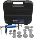 Mastercool 43050 Air-Powered Brake Caliper Wind-Back Tool Kit – 15-Piece Adapter Set, Left/Right Hand Operation, 3/8' Drive, Magnetic Base