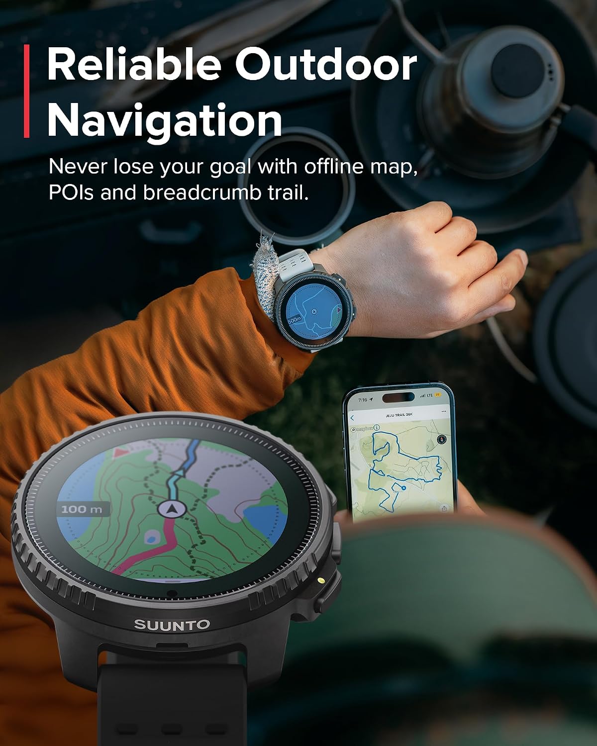 SUUNTO Vertical GPS Adventure Watch, Activity Tracker w/Dual-Band GNSS & Offline Maps, Supports 95+ Sports, Training Metrics & Recovery Insights, Solar Charging Opt. for 1yr Daily Use