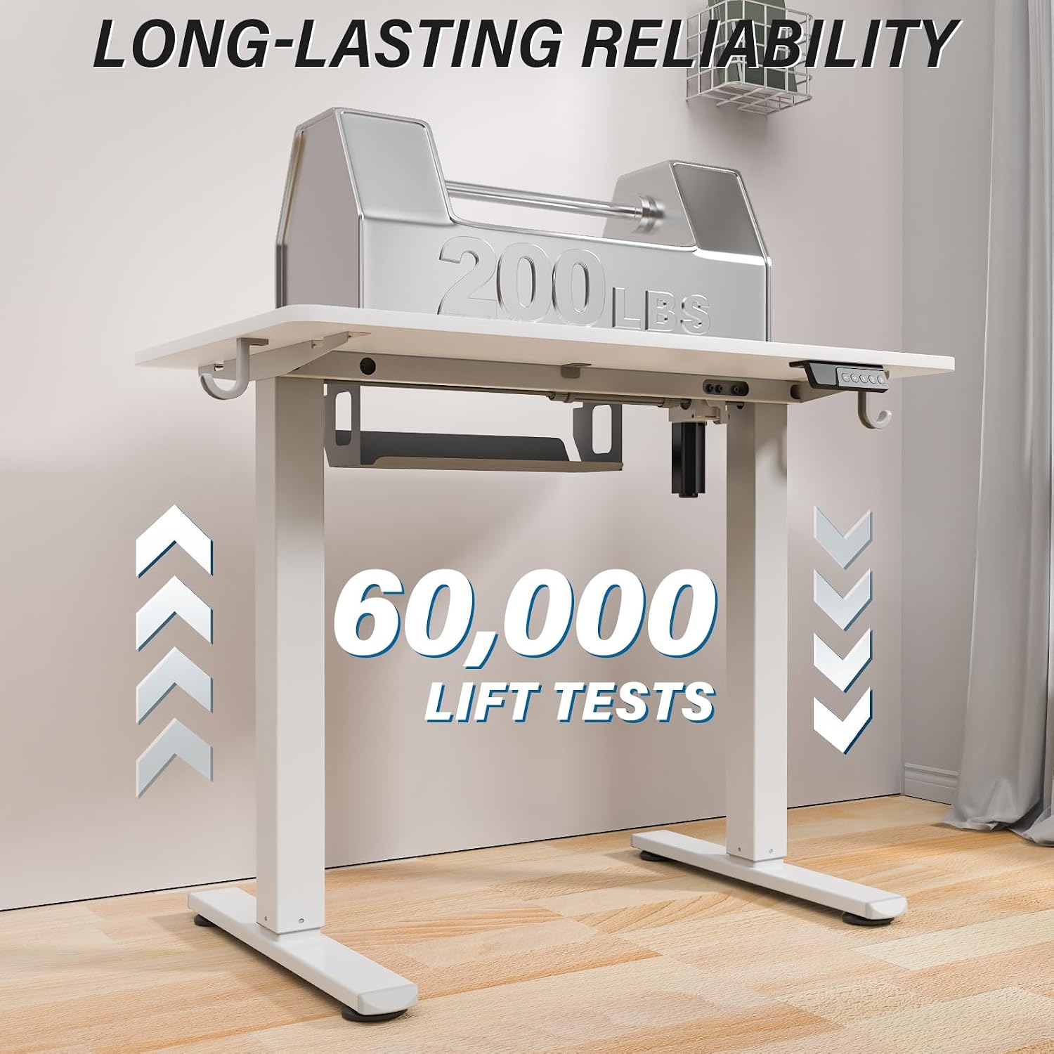Kingant Standing Desk Height Adjustable Small Electric Stand Up Desks [32 x 24 Inch] - Ergonomic Sit Stand Desk Rising Desks for Home Office Computer Desk Stand Desk Workstation with Cable Management
