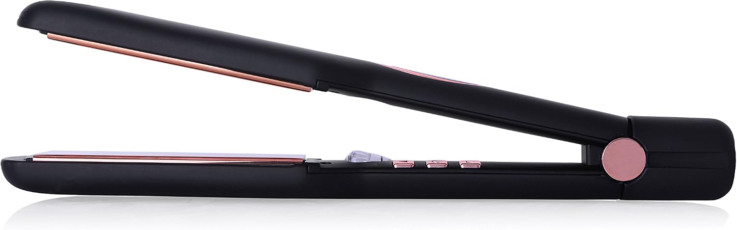 Sleek'e Hair Infrared 2' Wide Flat Iron Professional Ceramic Tourmaline-Infused Titanium Straightener (2inch, Black and Rose Gold)