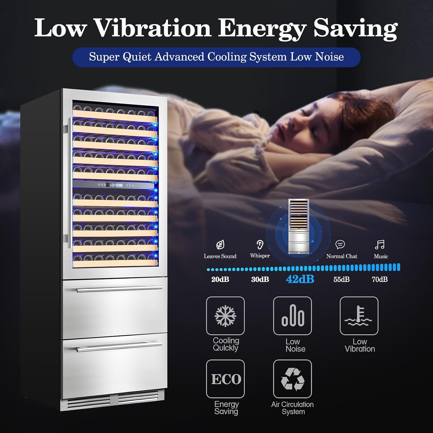 BODEGACOOLER Wine and Beverage Refrigerator, 30 Inch 2 IN 1 Dual Zone Wine Cooler,Built-in or Freestanding Beverage Cooler, Soft LED Light Hold 150 Bottles and 234 Cans