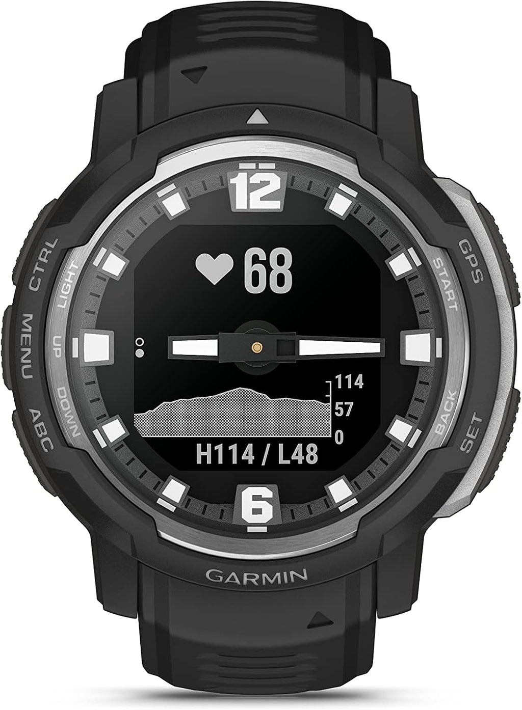 Garmin Instinct Crossover, Rugged Hybrid Multisport GPS Smartwatch, Black | Heart Rate Monitor, Analog Hands and Digital Display, Up to 28 Day Battery Life with Signature Series Charging Bundle