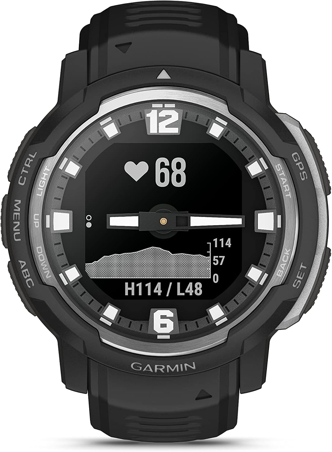 Garmin Instinct Crossover, Rugged Hybrid Multisport GPS Smartwatch, Black | Heart Rate Monitor, Analog Hands and Digital Display, Up to 28 Day Battery Life with Signature Series Charging Bundle