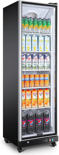 BODEGACOOLER Commercial Beverage Refrigerator with Glass Door,12.5 Cu.Ft Commercial Drink Refrigerator,Upright Large Display Merchandiser Beverage Bar Cooler with Soft LED Light,Adjustable Shelves