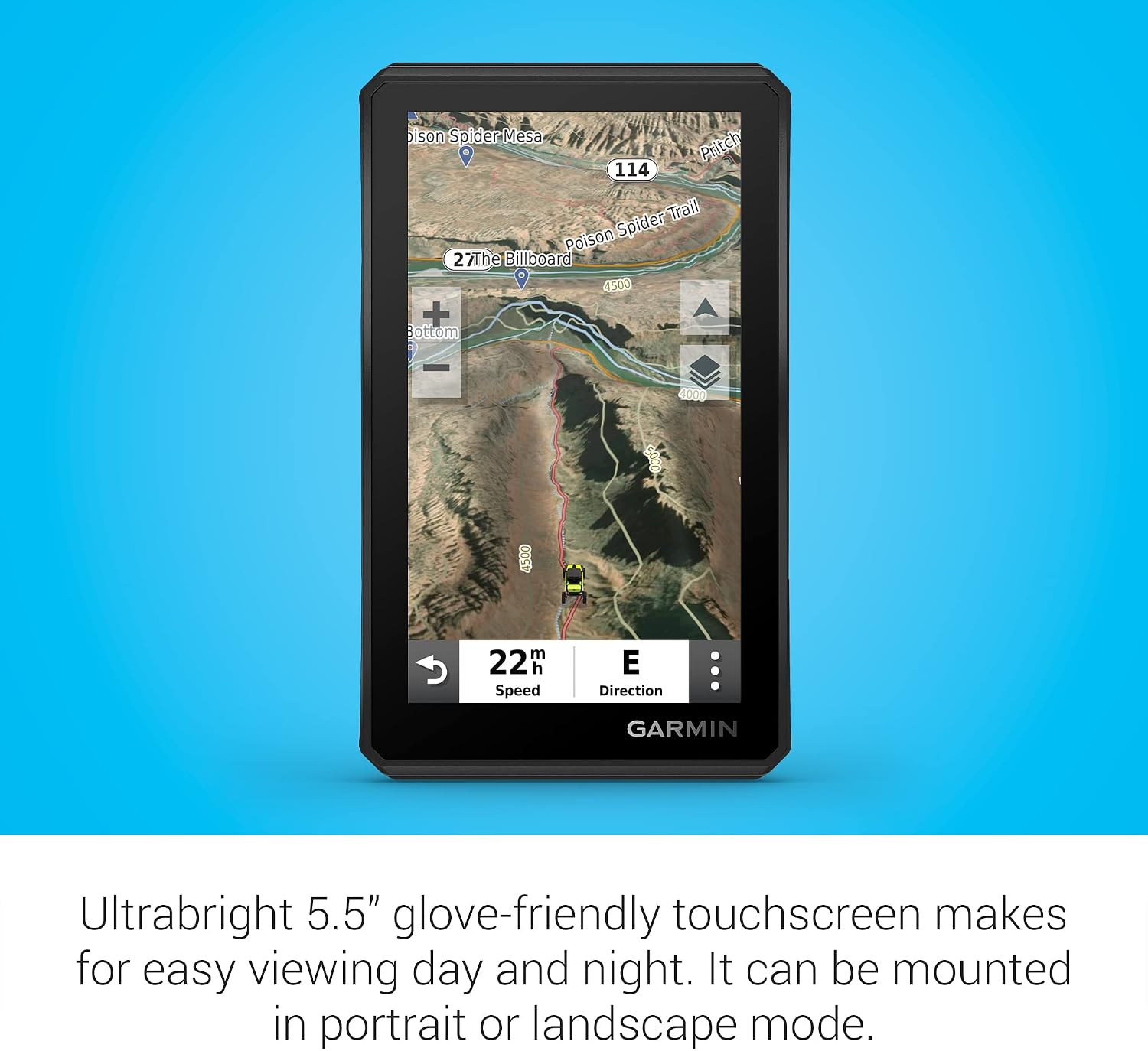 Garmin Tread Powersport Off-Road Navigator, Includes Topographic Mapping, Private and Public Land Info and More, 5.5' Display