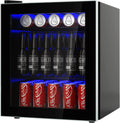 ARLIME Mini Fridge, Drink Cooler, 60 Can, Beverage Refrigerator with Glass Door, Removable Shelves for Soda Beer Wine, Small Drink Refrigerator for Bedroom, Office, Home Kitchen, Bar, 1.6 Cu. Ft.
