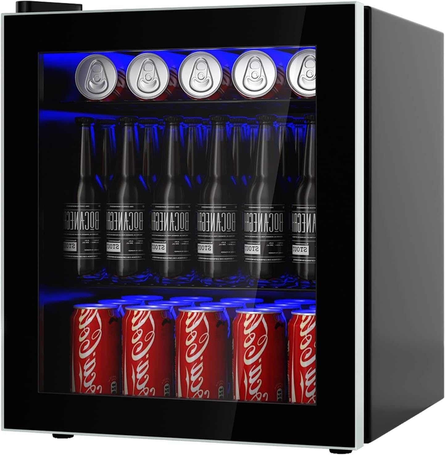 ARLIME Mini Fridge, Drink Cooler, 60 Can, Beverage Refrigerator with Glass Door, Removable Shelves for Soda Beer Wine, Small Drink Refrigerator for Bedroom, Office, Home Kitchen, Bar, 1.6 Cu. Ft.