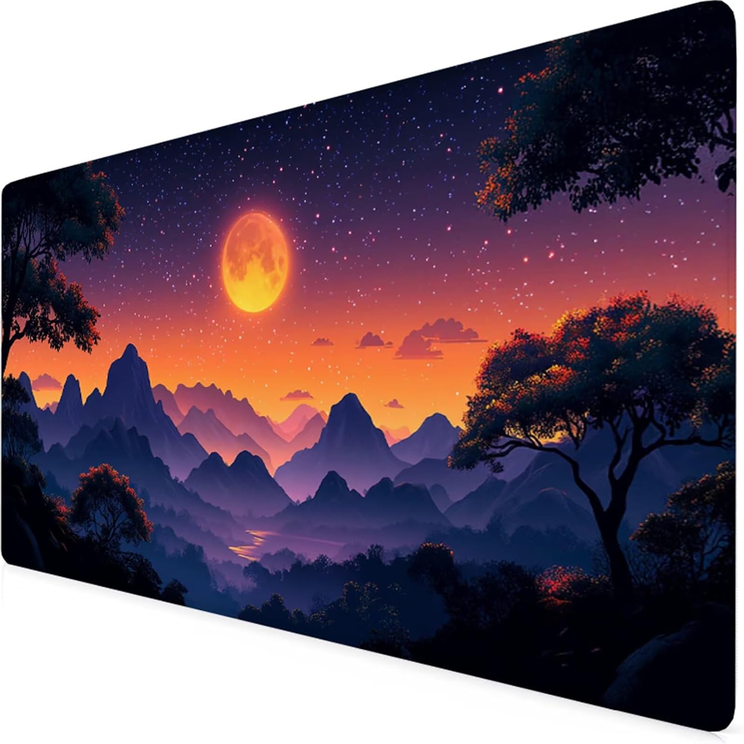 Mouse Pad Orange Color Desk Mat Large 1600 X 800 X 3 MM XXL Waterproof Mousepad with Stitched Edges and Non-Slip Base,Extended Gaming Mouse Pad Landscape Keyboard Pad for Home Office Decor F1-143
