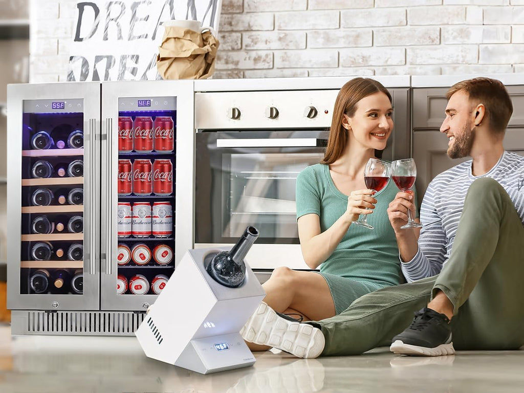 Cobalance 24 Inch Dual Zone Wine and Beverage Refrigerator-72 Cans and 20 Bottles Cooler, & Single Bottle Wine Chiller,Built-in or Freestanding Fridge for Beer, Soda, Drinks, Home,