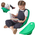 Scoop Rocker Chair for Kids, Plastic Scoop Chairs for Classroom, Portable Reading Chair with Back Support, Toddler Floor Chair Sensory Balance Scoop Wobble Seat,Green,4pcs