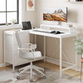 L Shaped Office Desk with Power Outlets, Computer Desk with Drawers, Shelves, for Gaming, Corner Work, Home Office, Study