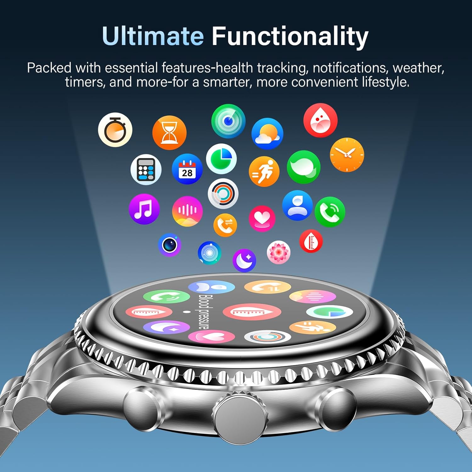 SOUYIE 2026 Smart Watch for Men Answer/Make Call for Android iPhone, 1.32' AMOLED HD Screen Mens Luxury Watch, 1st Heavy Duty Smartwatch Heart Rate Blood Oxygen Blood Pressure Sleep Monitor Pedometer